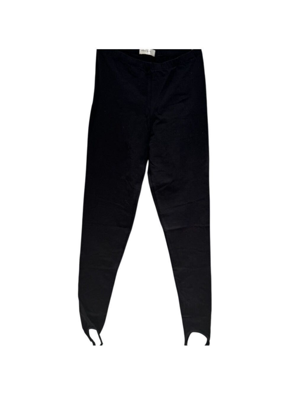 ANINE BING black mid-weight stirrup leggings - size XS
